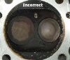 spark plug improperly indexed - gap is facing away from the valves